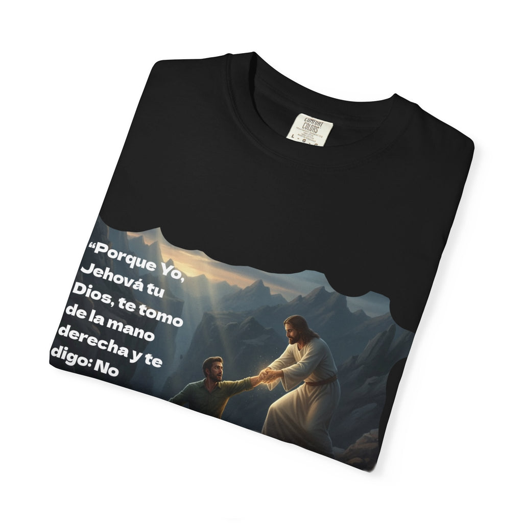 Inspirational Faith T-Shirt with Isaiah 41:13 Design (spanish text)