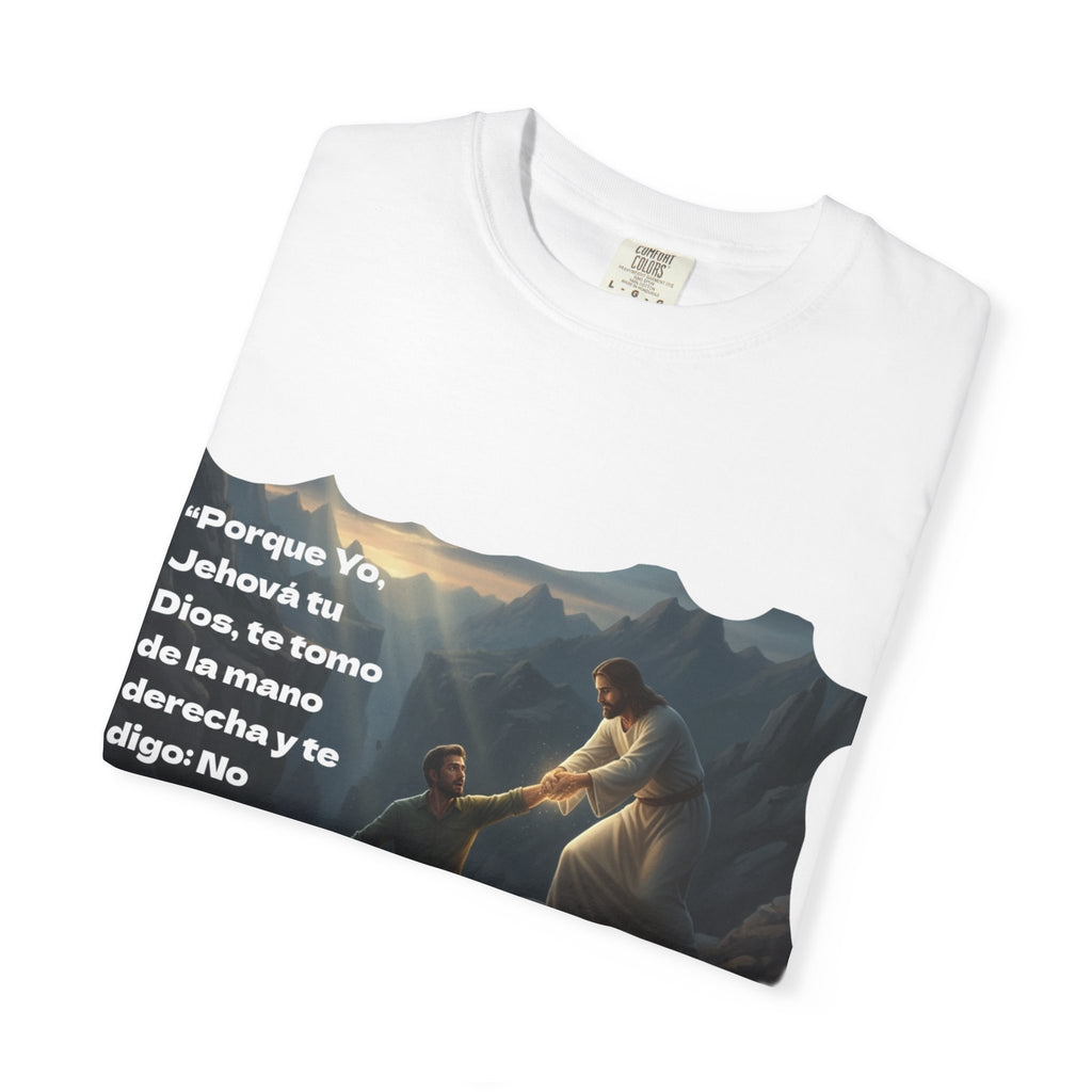Inspirational Faith T-Shirt with Isaiah 41:13 Design (spanish text)