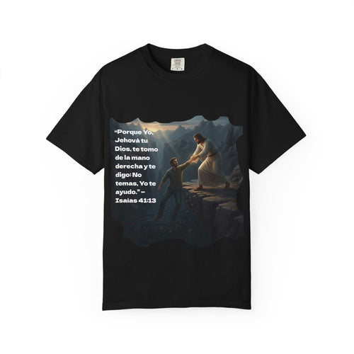 Inspirational Faith T-Shirt with Isaiah 41:13 Design (spanish text)