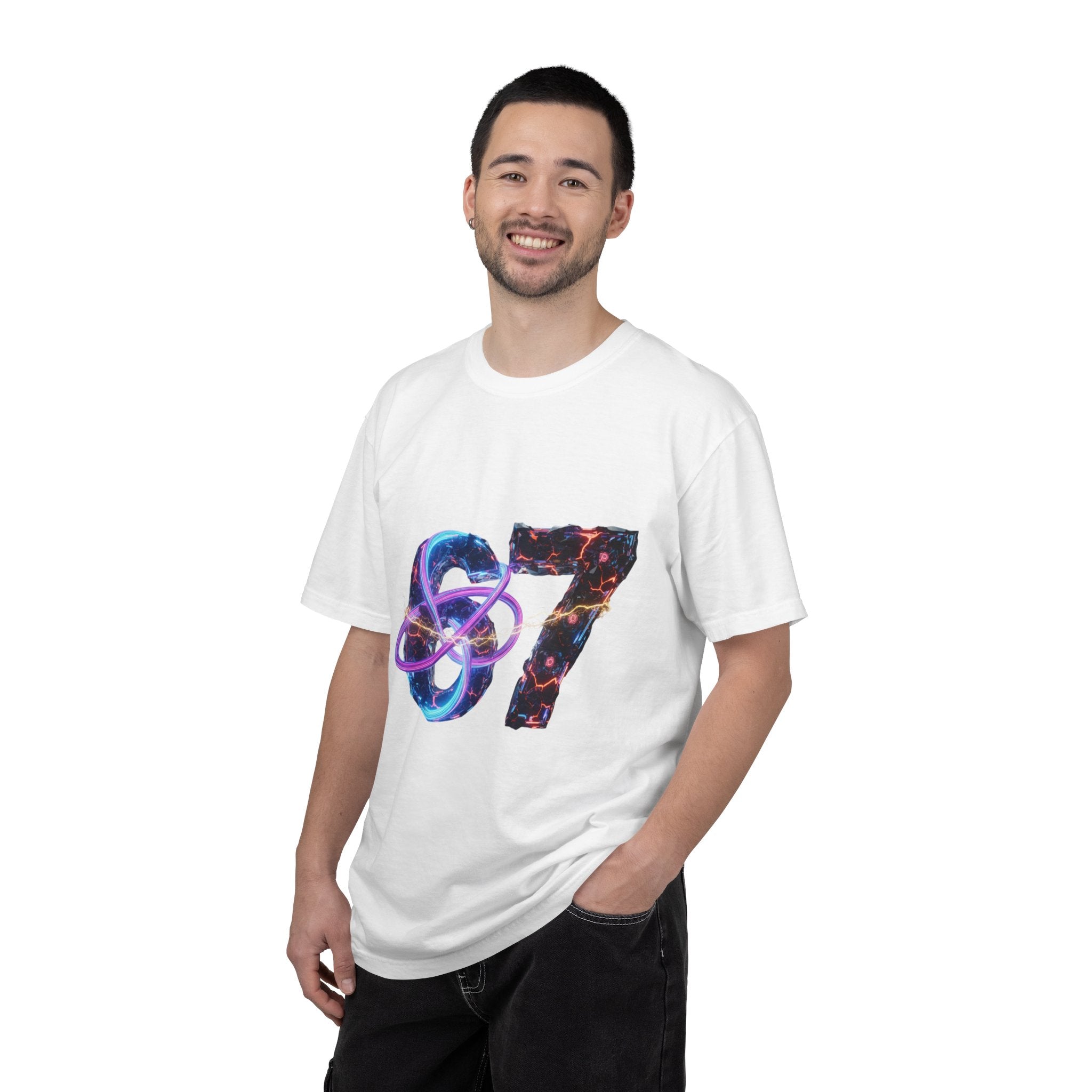 Galaxy Neon Atom T-Shirt — Sci‑Fi Neon Molecule Tee