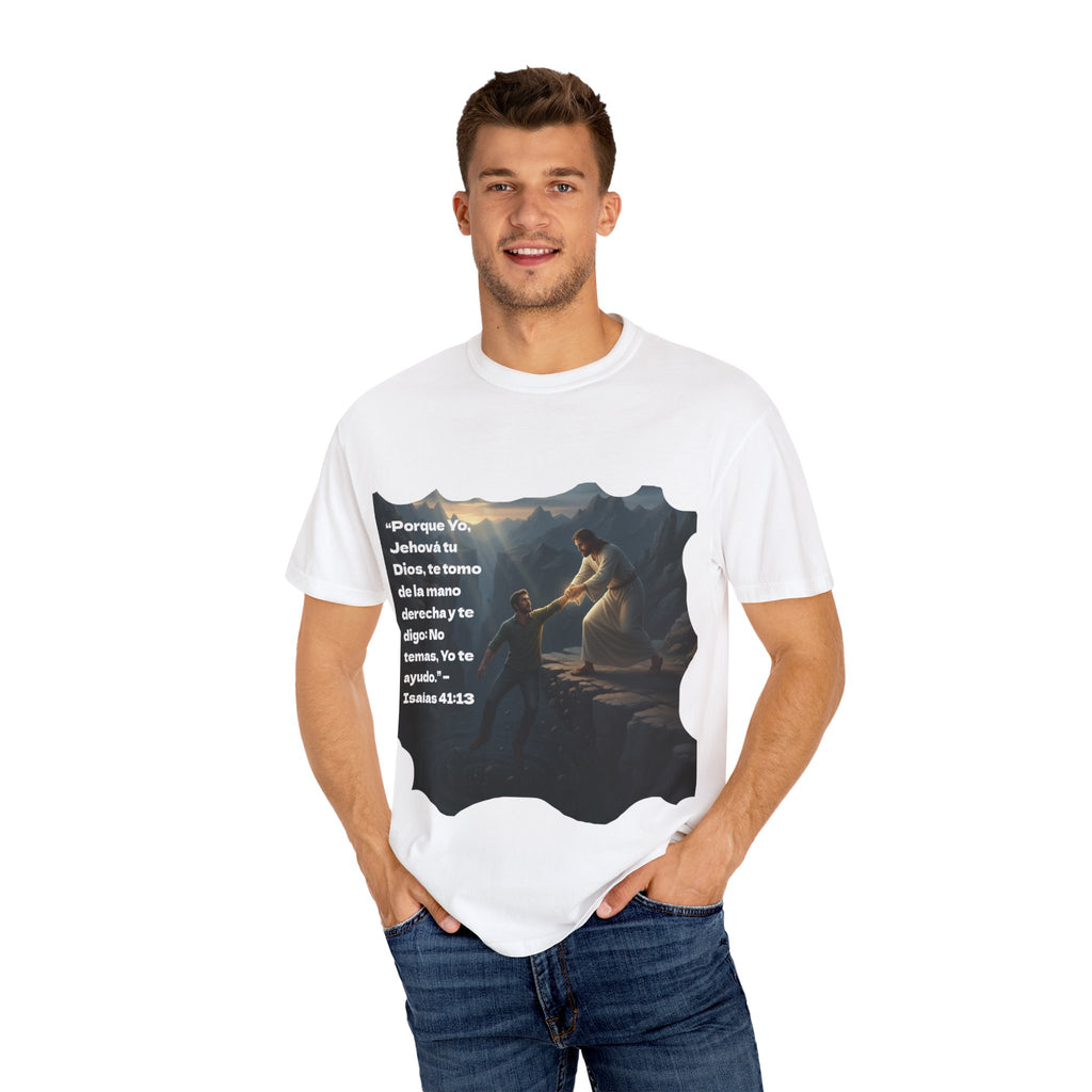 Inspirational Faith T-Shirt with Isaiah 41:13 Design (spanish text)