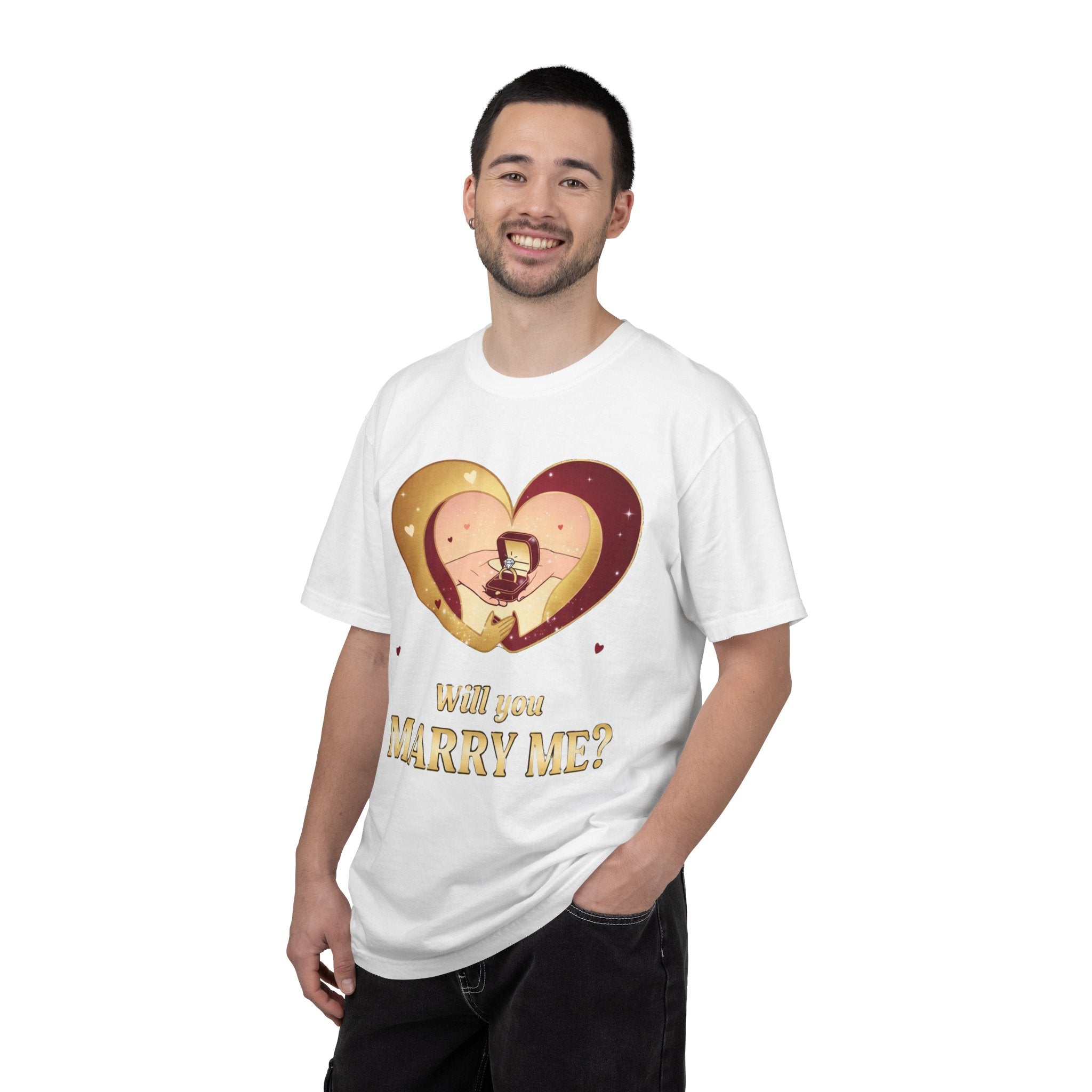 Proposal T-Shirt — "Will You Marry Me?" Heart Engagement Proposal Tee