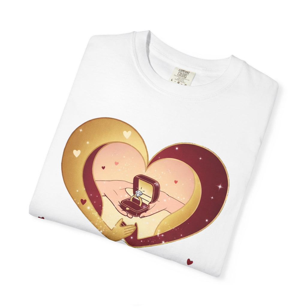 Proposal T-Shirt — "Will You Marry Me?" Heart Engagement Proposal Tee